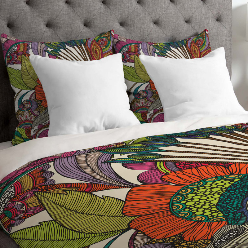 Valentina Ramos Modern & Contemporary Polyester Floral Duvet Cover, Queen