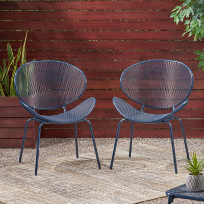 Ensemble de 2 chaises d'extérieur à structure en métal ELBA