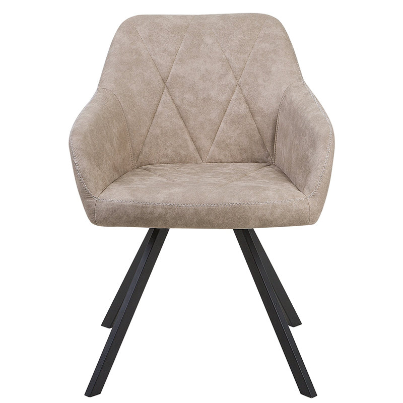 Ebeling 40cm H Polyester Blend Upholstered Side Chair, Beige