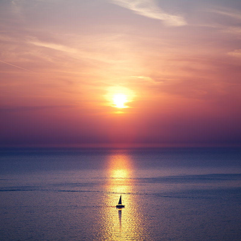 Sailing At Sunset - Wrapped Canvas Print, 76cm H x 76cm W x 3.8cm D
