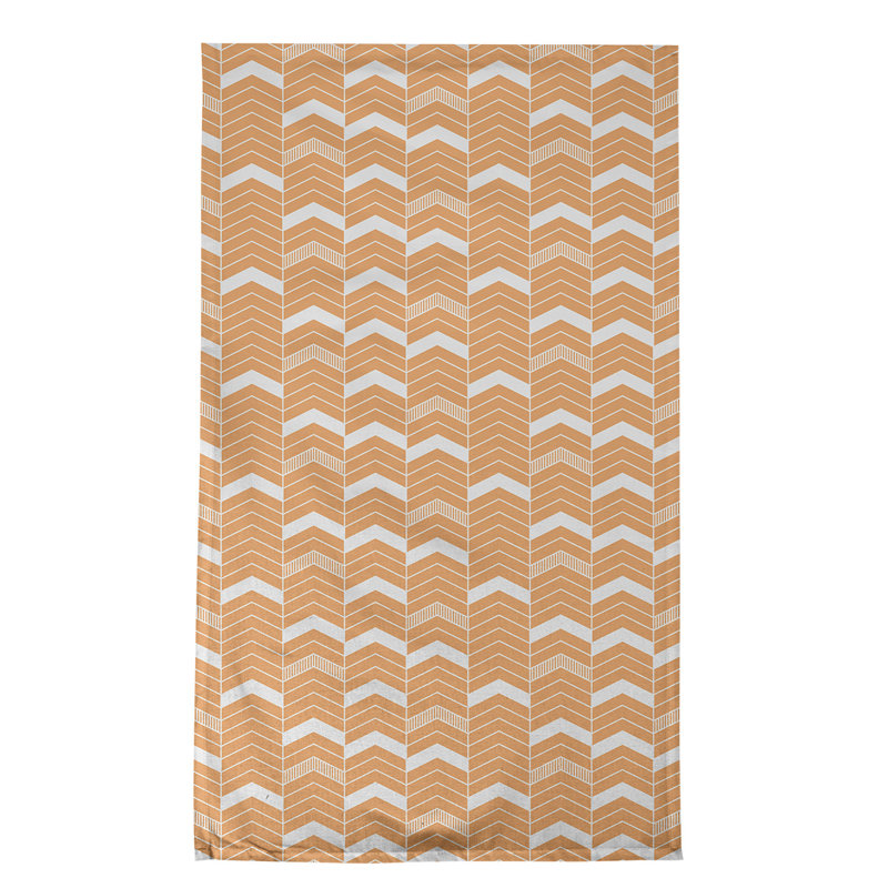 Stephenie Tea Towel Kitchen Towel, Orange/White, Poly Twill