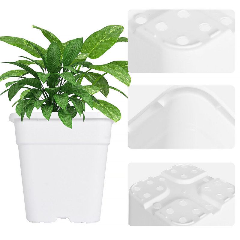 10pcs 2-Gallon Square Plastic Flower Pots Suitable For Indoor And Outdoor Flower Planting, Reusable, Essential Tool For Gardening Enthusiasts
