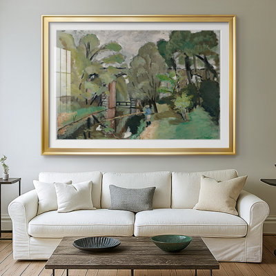 Landscape with a Bridge / Canal-Henri Matisse-Framed Print with Mat and glass-c. early 20th Century