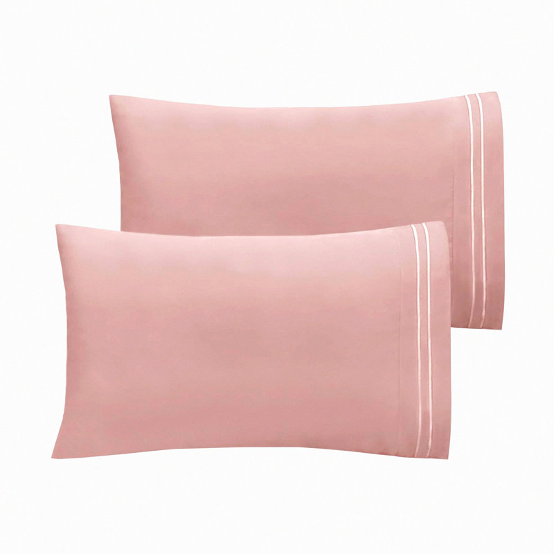 Luxury Microfiber Queen Pillowcase Set - Soft Cozy Breathable Covers - Envelope Closure - 20x30 Inches - Dusty Pink - Hotel Quality - 2 Piece