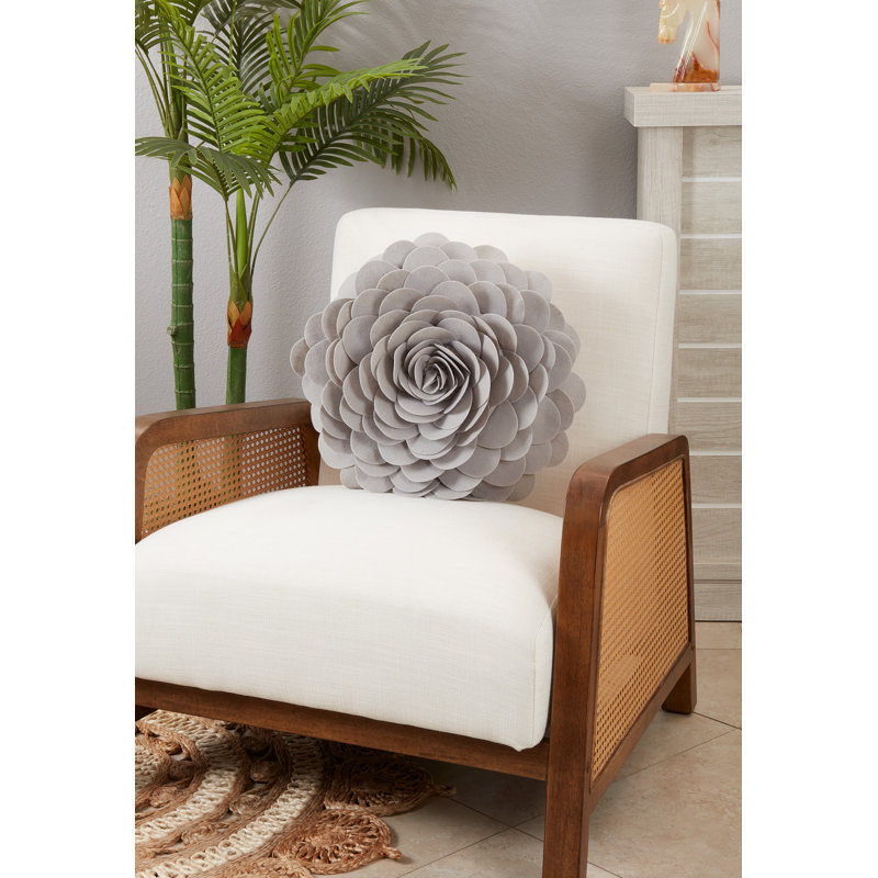 Felt Collection Appliqued Throw Pillow, 13" H x 13" W, Gray