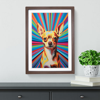 Chihuahua Op - Single Picture Frame Print on Wood