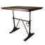  Table de salle à manger 48 "en bois massif brun et noir avec tréteaux en fer