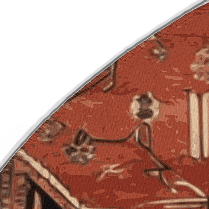 Tapis d'intérieur et d'extérieur brun Persian, Rond 5 pi
