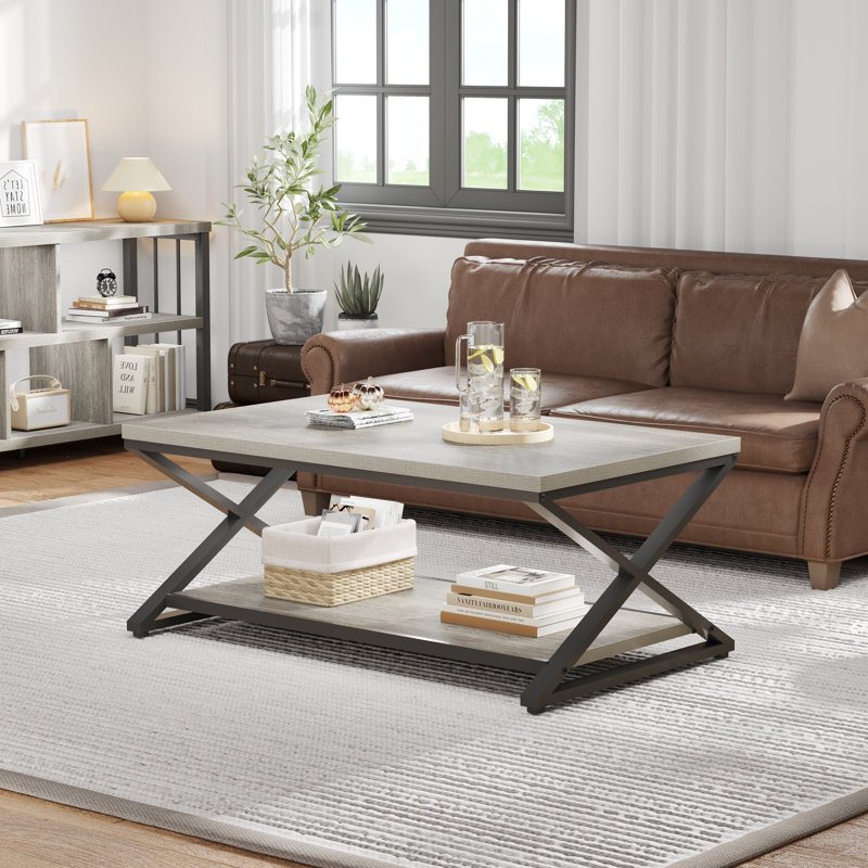Table basse, H 17,75 po x L 39,4 po x l 23,62 po, Chêne gris clair