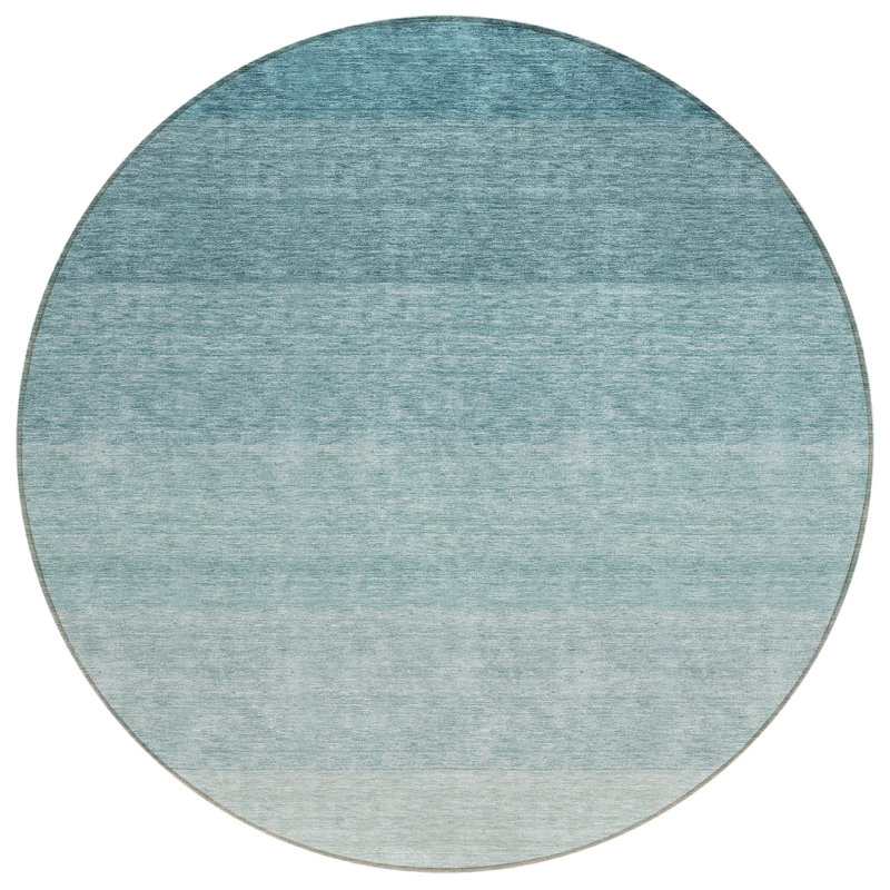 Machine Washable Indoor/Outdoor Kitchen Mat, Round 8'