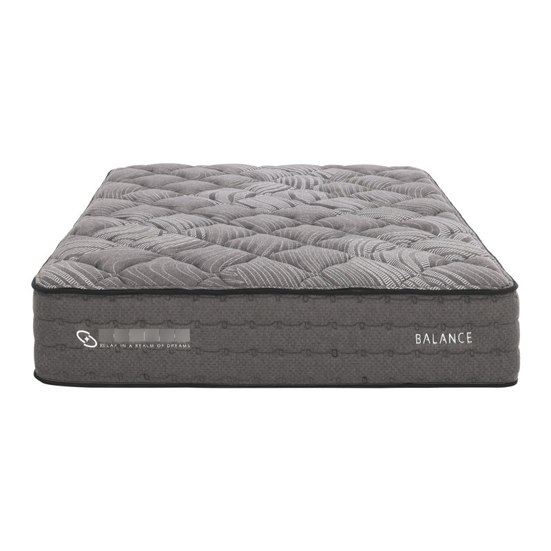 Grand matelas de 12 pouces avec unité de poche, mousse à mémoire de forme et noyau enveloppé de mousse, emballage compressé, couverture grise de 380 g / m², couches de luxe,