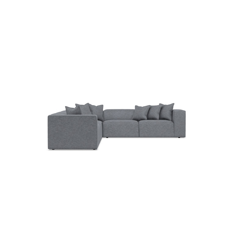 Bliss Sectional, 28" H x 160.5" W x 123.5" D, Dark Gray Polyester Blend