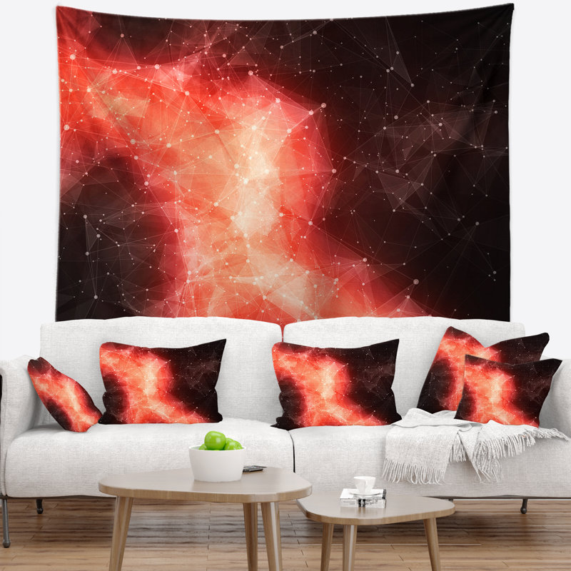 Tapisserie de la nébuleuse rouge dans le cosmos, H 50 po x l 60 po