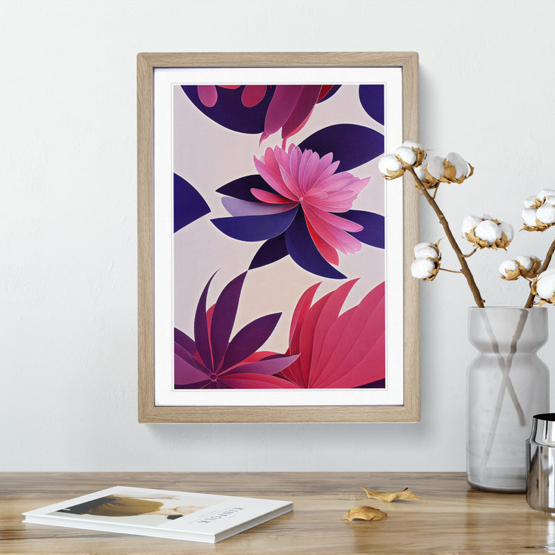 XV1022-4276X Sublime Flowers - Print, White, 66cm H x 48cm W, Oak Framed Paper