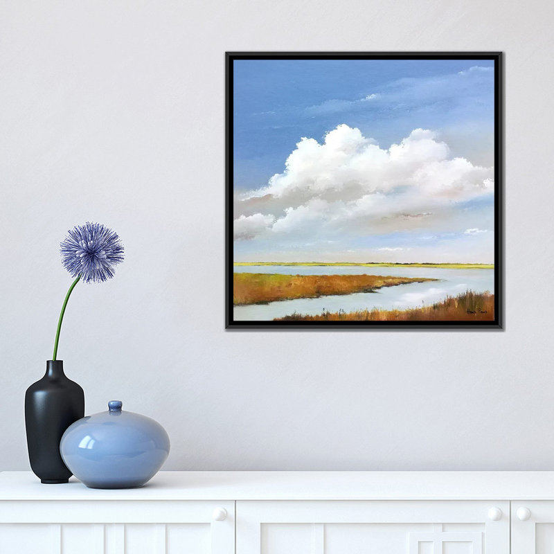 « to the lake i », impression sur toile, H 18 po x l 18 po x P 1,5 po, Toile avec cadre noir, Pas de tapis