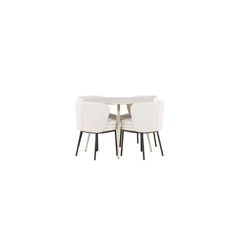 Shuler 4 - Person Dining Set, White