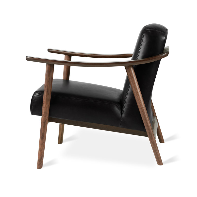 Baltic Chair, Saddle Black Genuine Leather, Walnut
