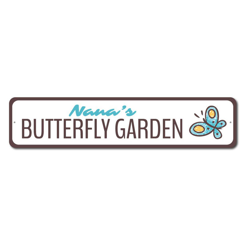 Plaque en aluminium Butterfly Garden, H 4 po x l 18 po x P 0,04 po