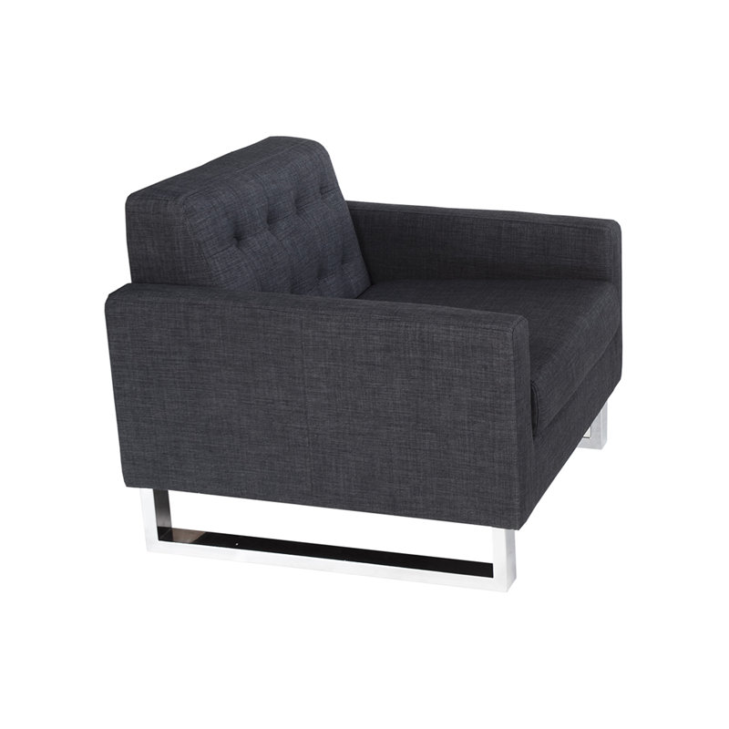 Sloan Upholstered Accent Chair, Charcoal