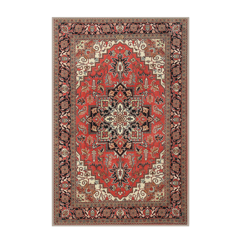 Tapis traditionnel rouge / brun Dimitrios, Rectangle 2 pi x 3 pi