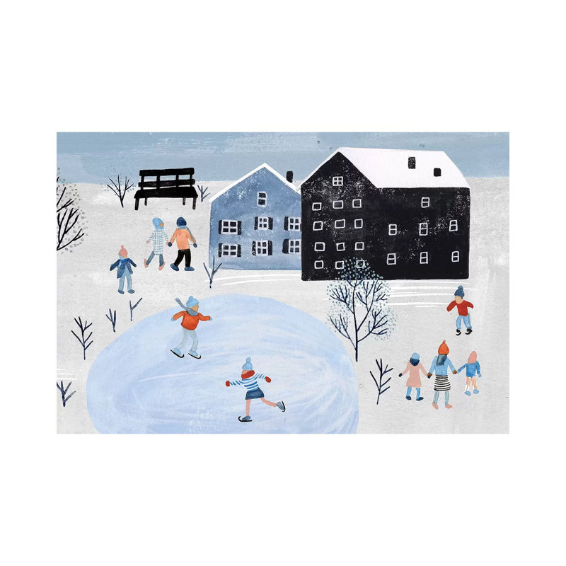 Snowy Village Collection D by Melissa Wang - Wrapped Canvas Gallery-Wrapped Canvas Giclée, 20.32 cm H x 30.48 cm W