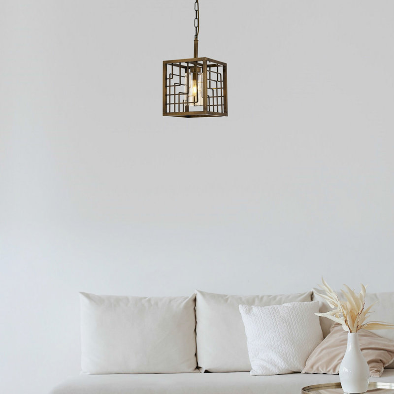 1 - Light Square/Rectangle Pendant, Gold