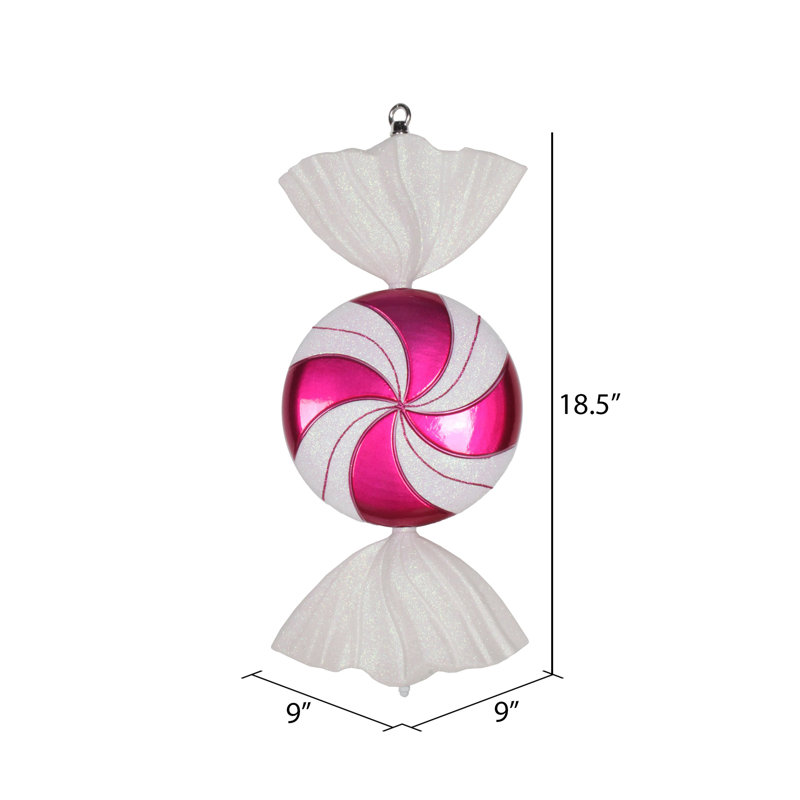 Ornement 18,5 po, Cerise / blanc