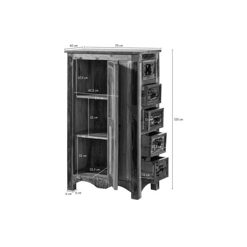 Nature Of Spirit 5 Drawer Combi Chest