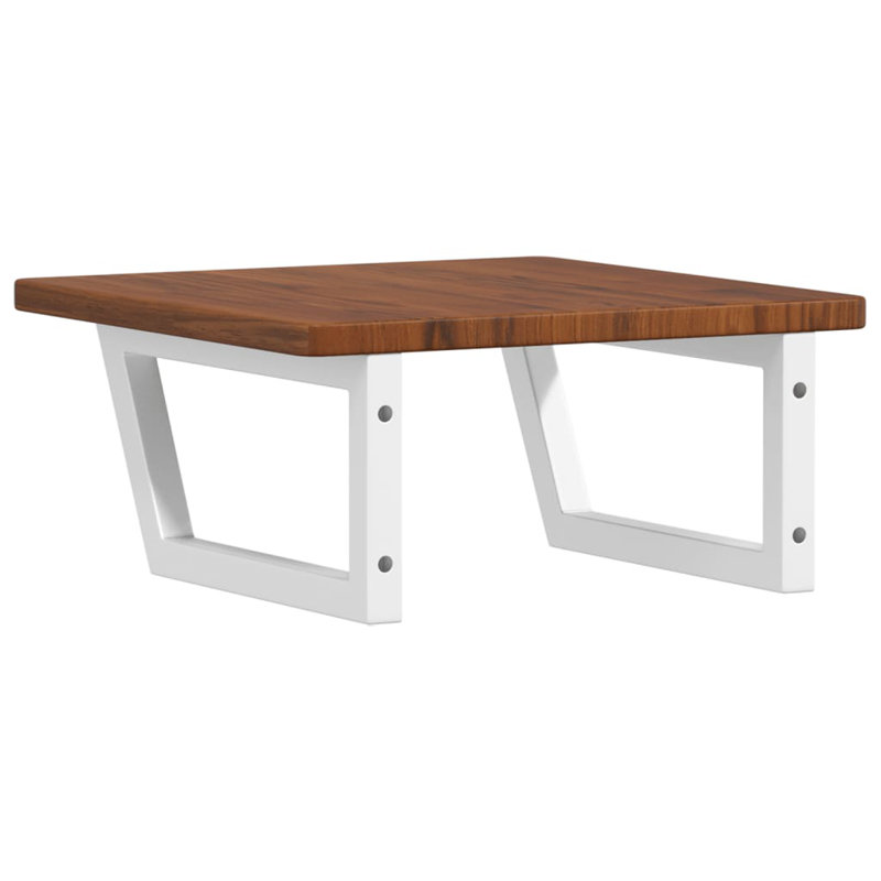 Arielmarie 50cm Solid Wood Bathroom Vanity Top, Dark Oak/White