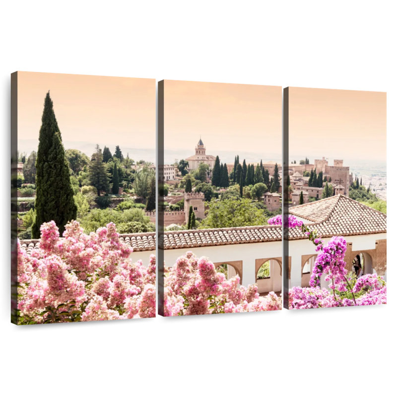 Fleurs de Sebbie des jardins de l'Alhambra, H 48 po x l 74 po