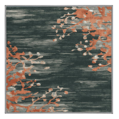 Tapis gris aquarelle lavable à la machine