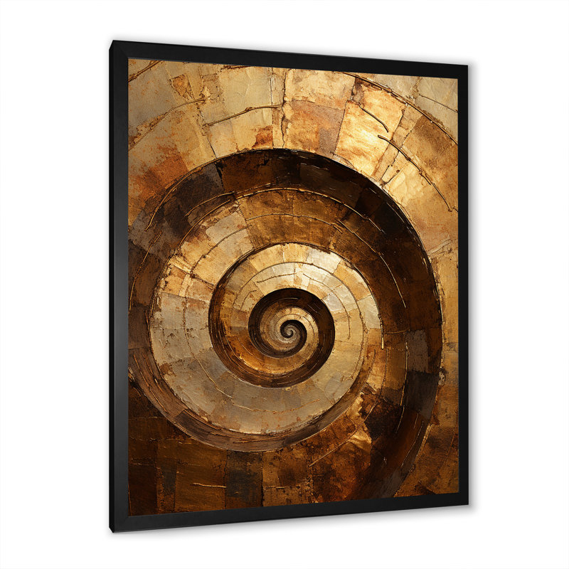 Art mural doré sur toile «Timeless Turn II - Abstract Spirals »_106213, H 44 po x l 34 po x P 1,5 po