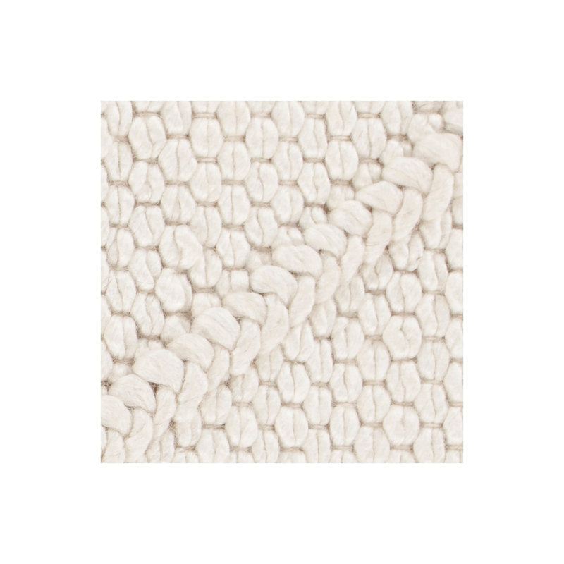 Tapis blanc en laine tissé à la main Arend Authentic, Rectangle 5 pi x 7 pi 6 po