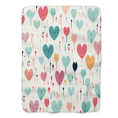 Lovely Heart Serenade - 1 Piece Premium Sherpa Bla Throw Blanket