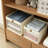 Closet Storage Bins Basket Organizer with Mesh Window – Foldable Linen Closet Organizers and Storage for Clothes, Towels, Toys, 4 Pack, 10.75 x 10.75 x 7.5 Inches, Beige-1642964837-1642964838