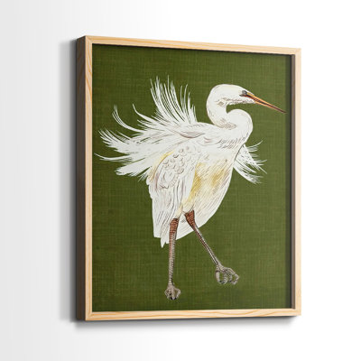 Reproduction encadrée HeronPlumageI-Premium - prête à être accrochée - aucun clou requis - aucun clou requis
