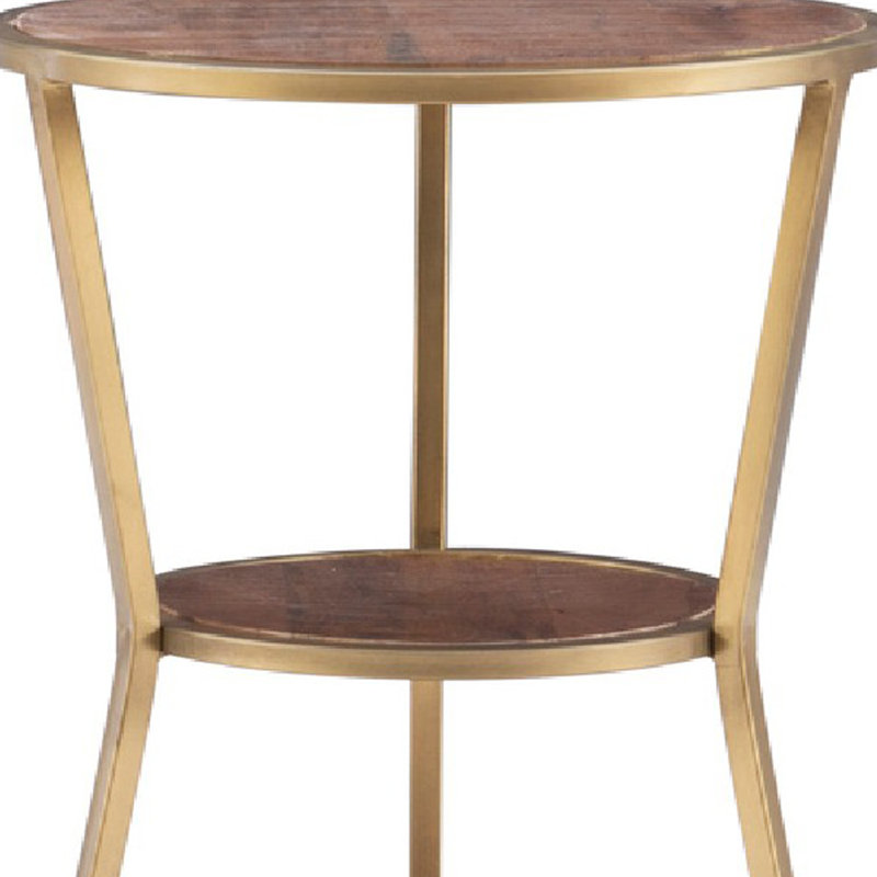 Table de bout avec tablette Oleskiewicz, Doré