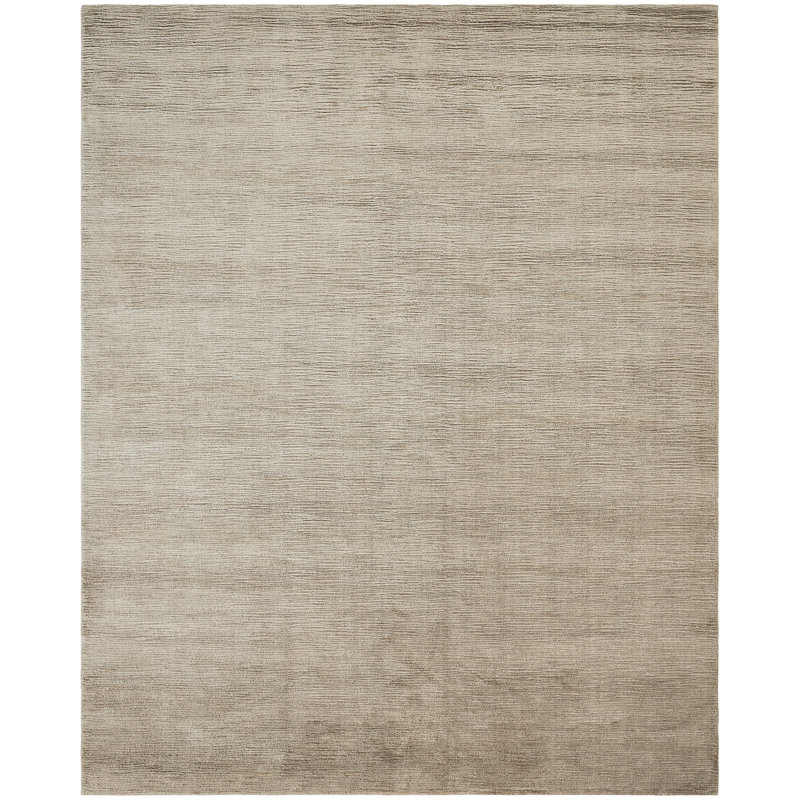 Lumiere Driftwood Natural Silk Hand Loomed Area Rug, Tan, Rectangle 5' x 7'