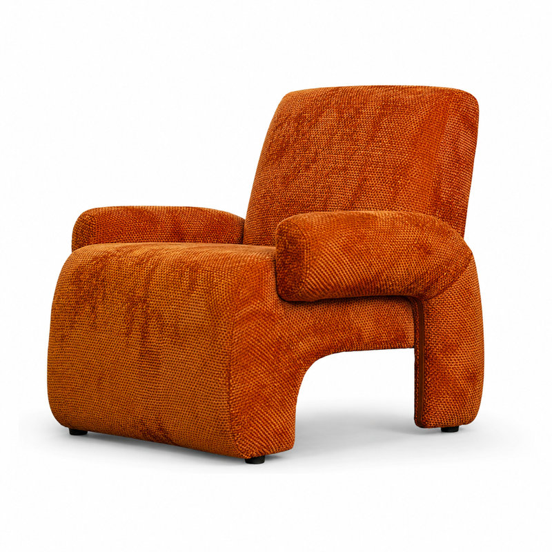 Méridienne Modern, Waffle Velvet, Orange