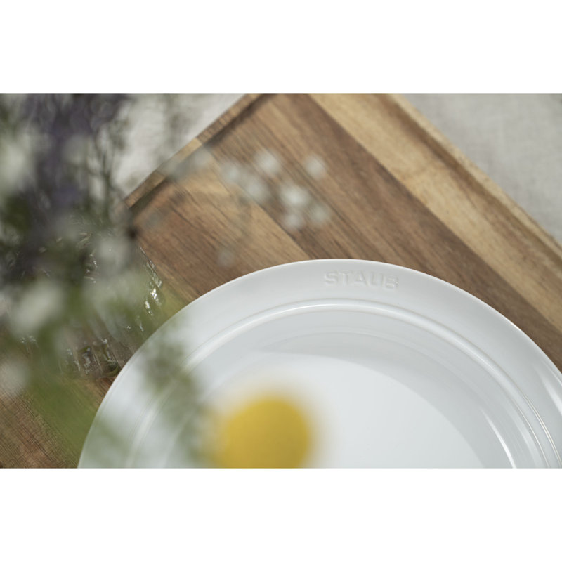 Ceramic Dinnerware White 9.69" Dinner Plate, Set of 4