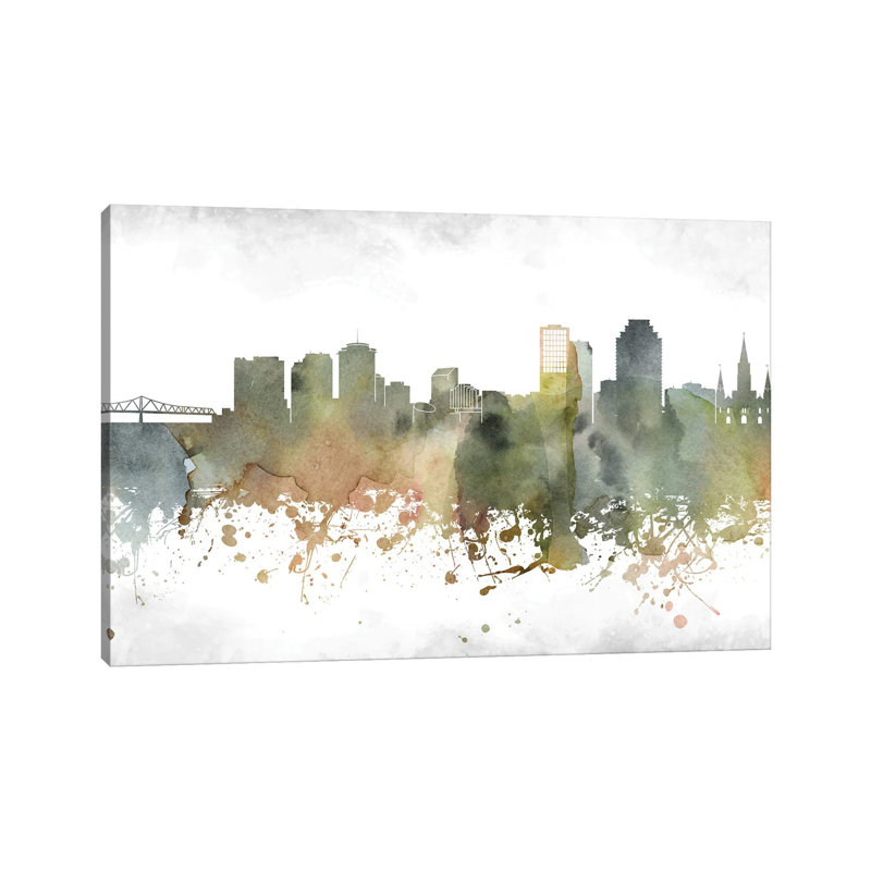 New Orleans Skyline by WallDecorAddict - Wrapped Canvas Gallery-Wrapped Canvas Giclée, 20.32cm H x 30.48cm W x 1.91cm D