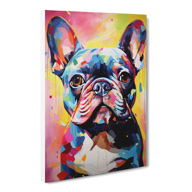 French Bulldog Neo-Plasticism - No Frame Print, 76cm H x 50cm W x 3cm D