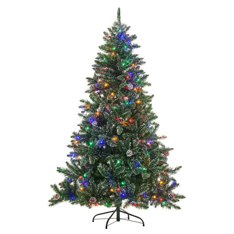 Lighted Artificial Pine Christmas Tree, 6.99ft H