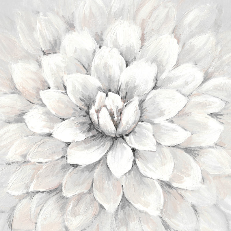 White Chrysanthemum - Wrapped Canvas Painting, 45cm H x 45cm W x 3.81cm D