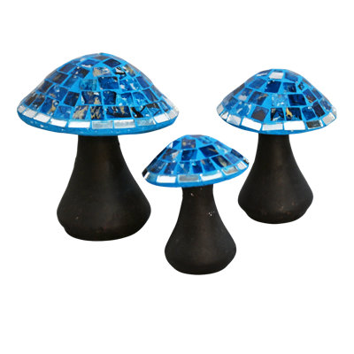 Mosaic Glass Mushroom Family