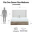 Grand lit avec tête de lit haute de 54 po, esthétique neutre, toile texturée, base en métal, étapes d'installation simple, style scandinave sans sommier, assemblage,