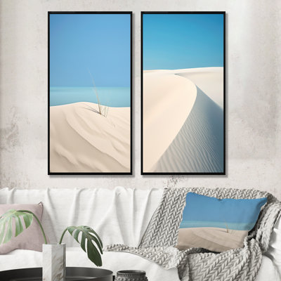 White Dune Solitude - ensemble de 2 reproductions d'art sur toile côtière