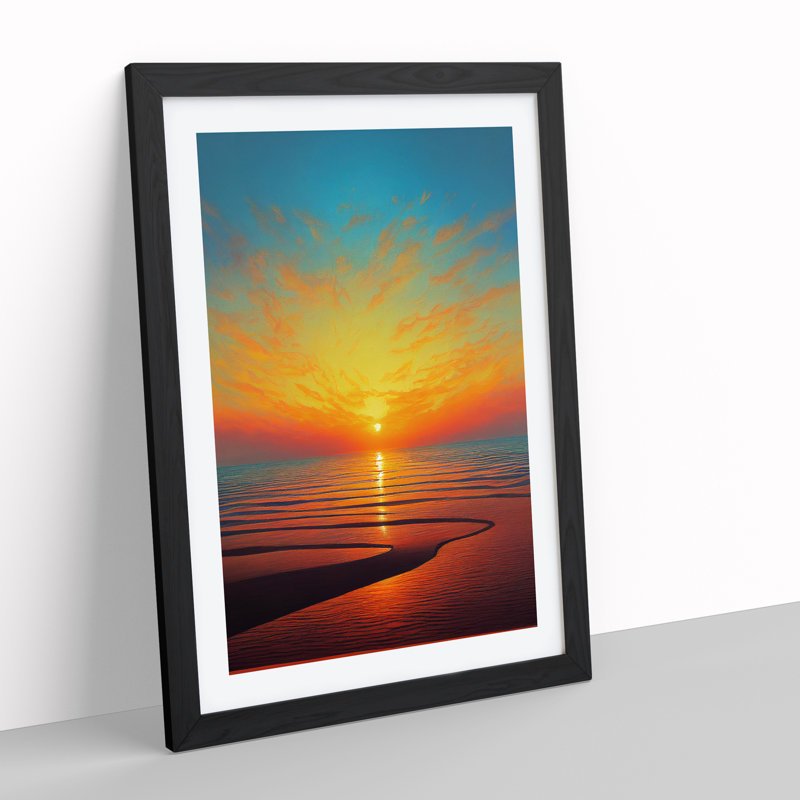 Enlightening Sunset - Framed Print, Black, 64cm H x 46cm W