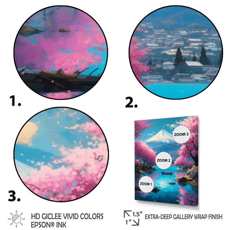 Gilby Cherry Blossom Lake I, Cadre photo noir, H 20 po x l 12 po x P 1 po