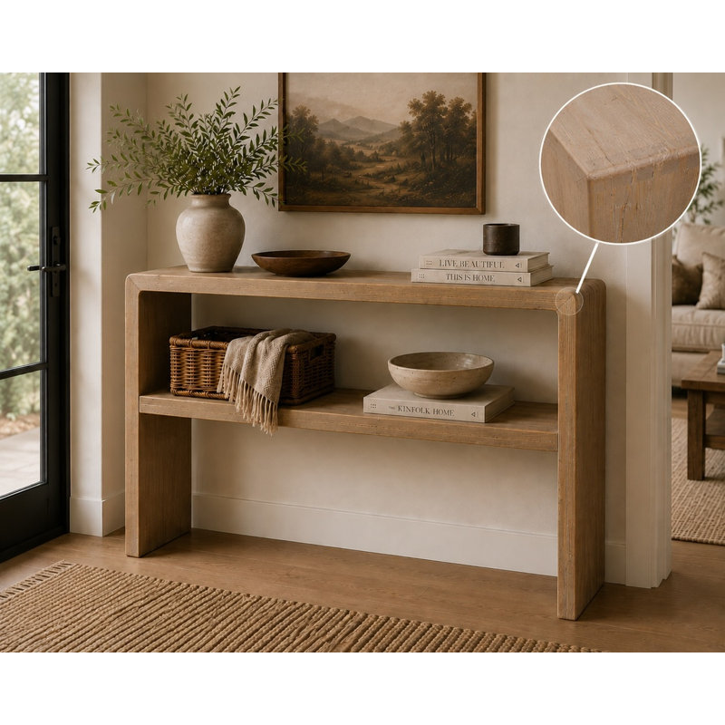Waterfall Solid Wood Console Table, 31.1" H x 48" W x 11.8" D